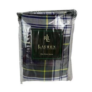 Lauren Ralph Lauren One King Sham University Dress Gordon Tartan Plaid New